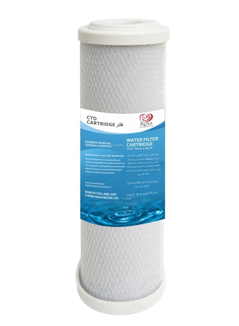 Rosa 3-Stage Water Filter Cartridge Set – PP Sediment, Granular Activated Carbon (UDF), Block Activated Carbon (CTO) – 10" Universal fit - Image 3